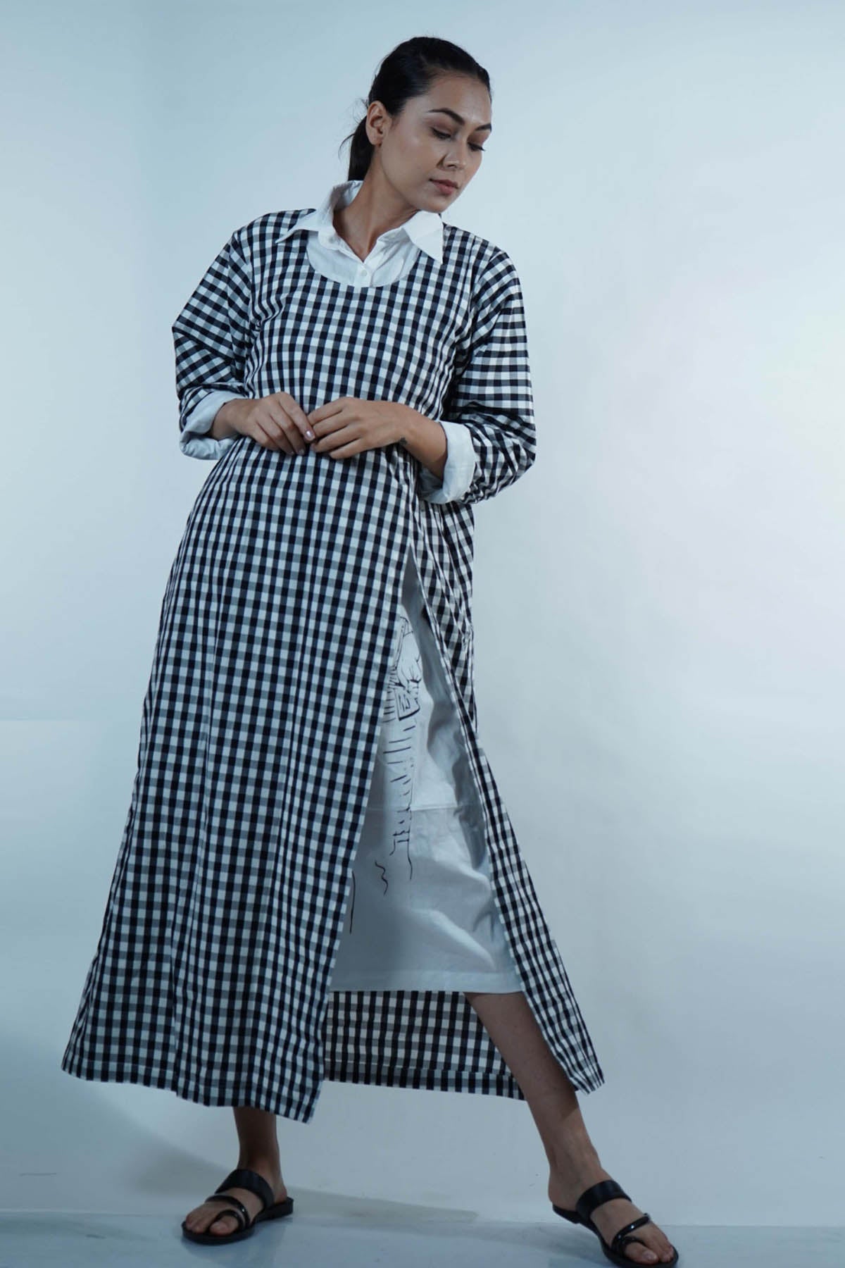 Buy Jaza High Slit Dress With Slip For Women Available online at ScrollnShops